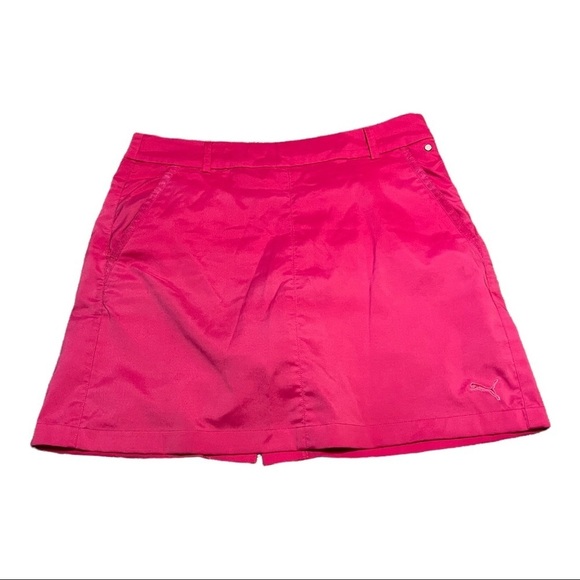 Puma Golf 4 Her Skort Pink Moisture-Wicking Logo TennisCore Activewear Mini - Picture 1 of 6
